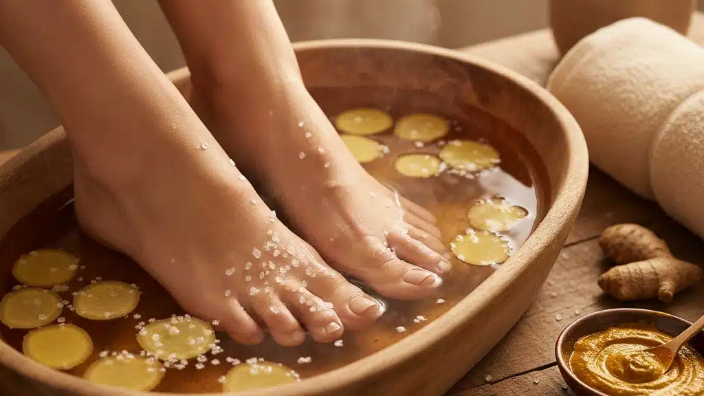 Alivie a dor no pé com ingredientes naturais da cozinha