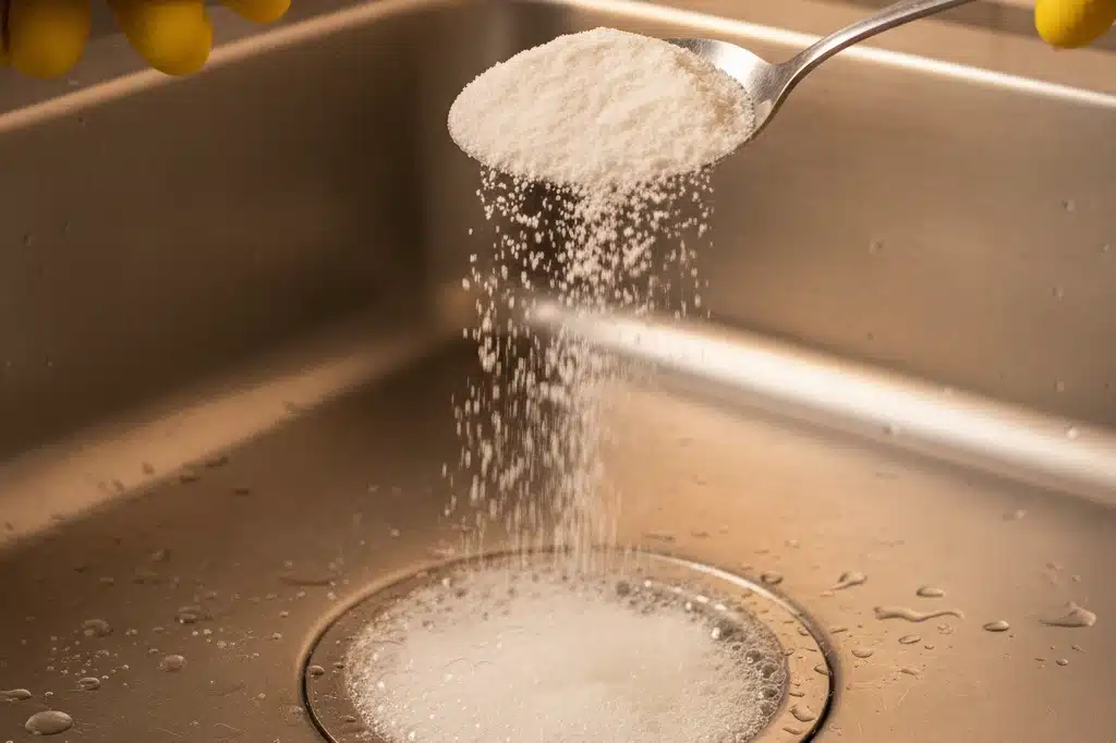 Como desentupir pia com bicarbonato e vinagre