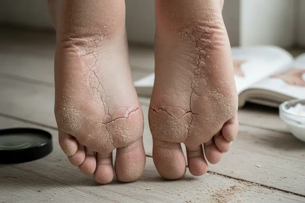 Rachaduras nos pés: causas comuns e identificação