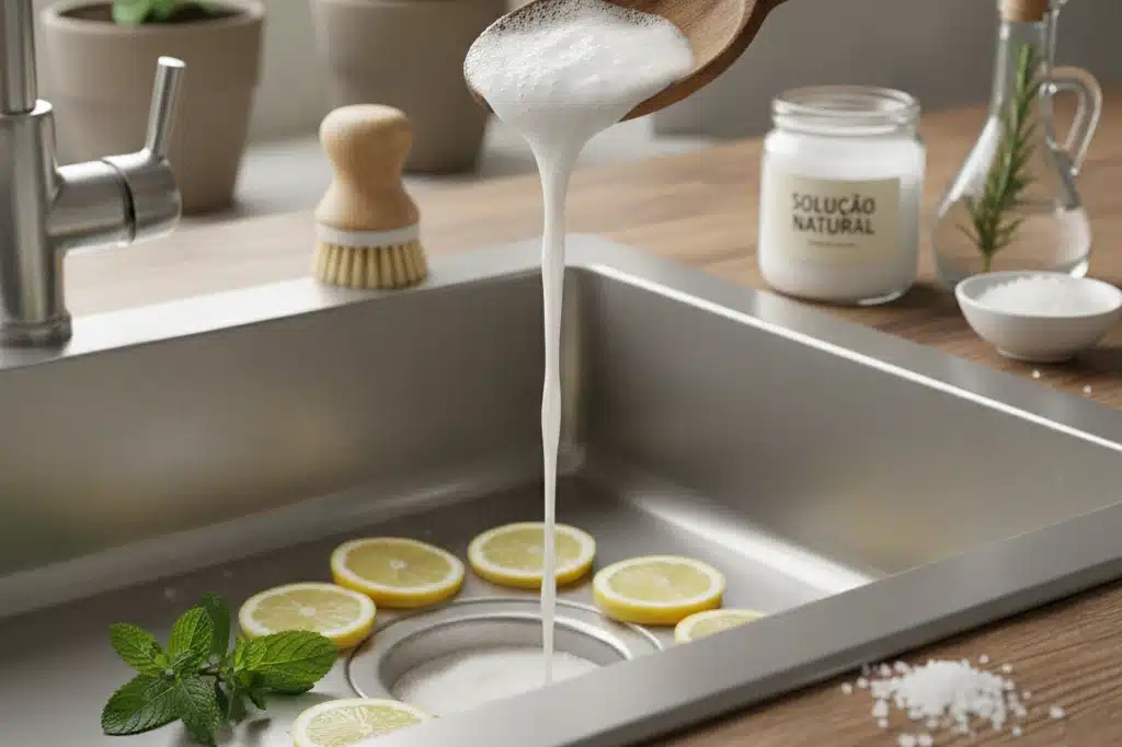 Soluções naturais que funcionam para pia entupida